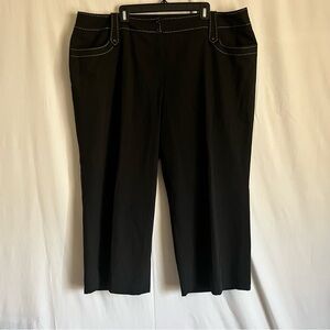 Essentials by A.B.S Chic Black Capris with White Stitching